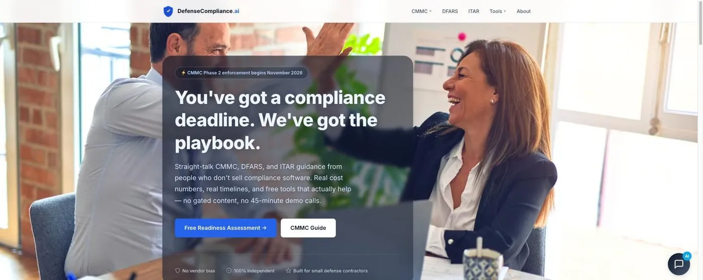 DefenseCompliance.ai: CMMC, DFARS and ITAR compliance guidance site